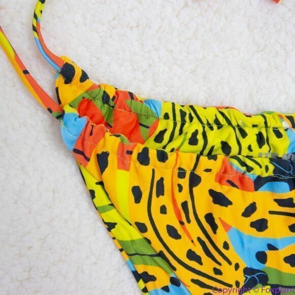 NEW It’s‎ Now Cool square top string bottom bikini in bananas, M - Picture 4 of 15